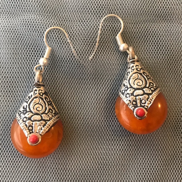 Bohemian Silver Earrings - Picture 1 of 4